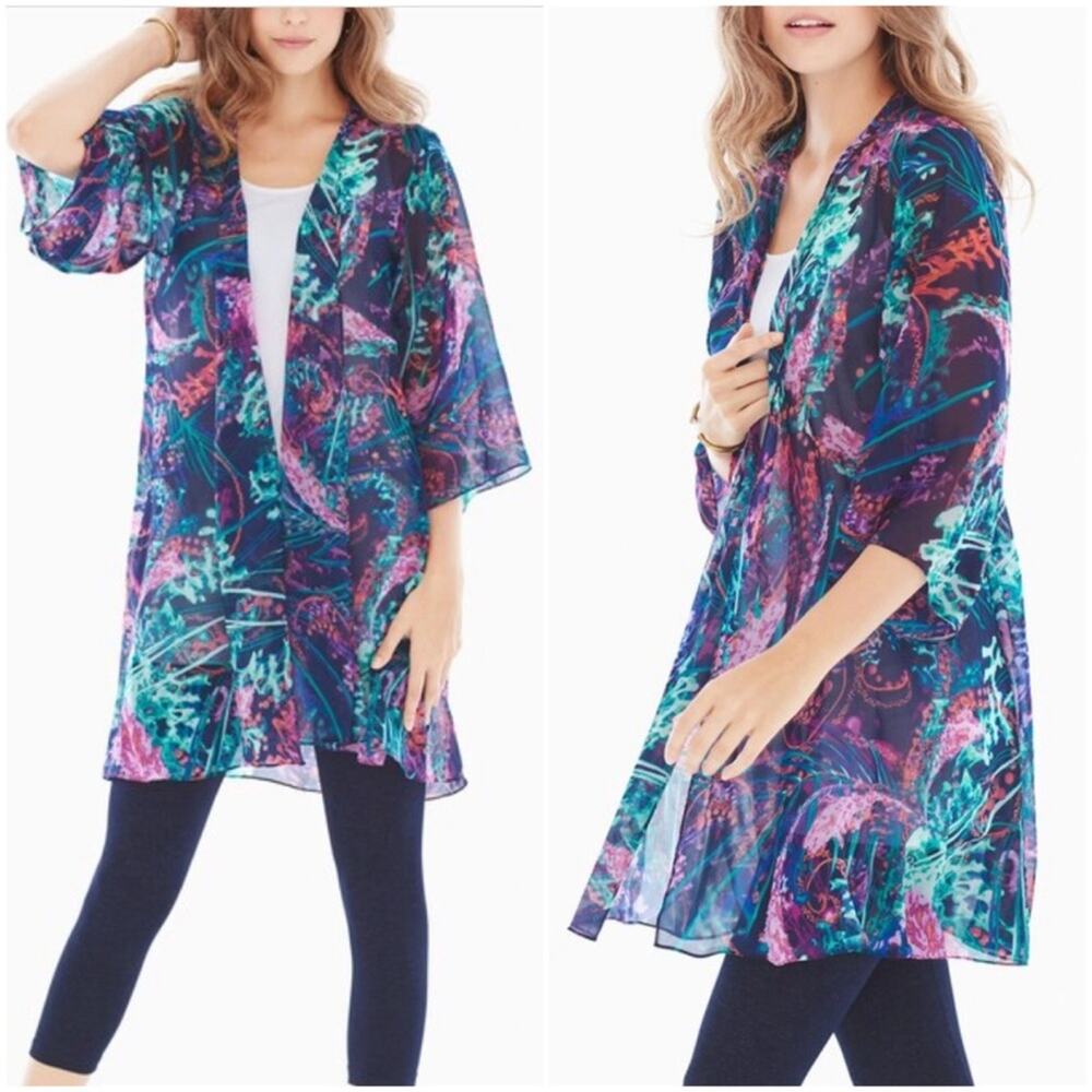 Soma live lounge wear Wrap In Sensational Navy Multicolor Woman's Size S/M